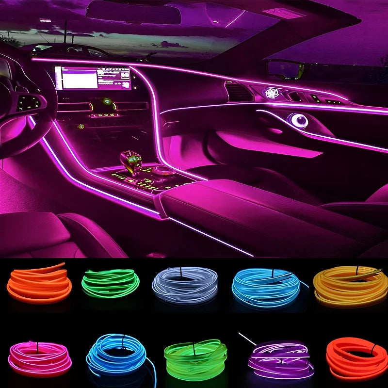 1-5m Auto Innen leuchten LED Streifen Atmosphäre Lampe DIY Styling