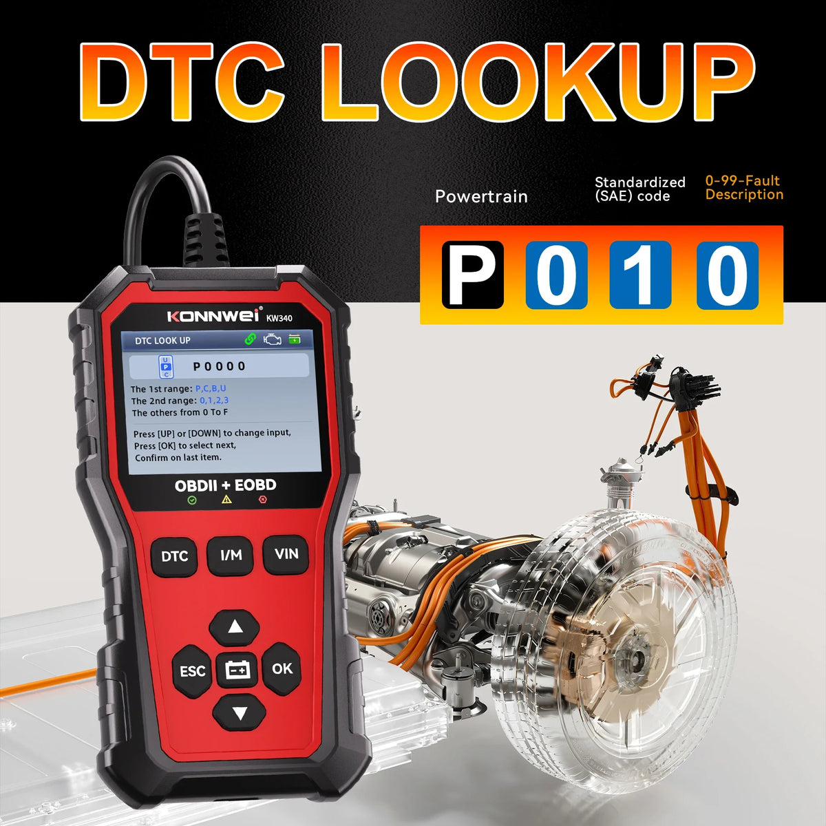 KONNWEi KW340 OBD2 Diagnosegerät – SwissGlanzGarage Ansicht 4