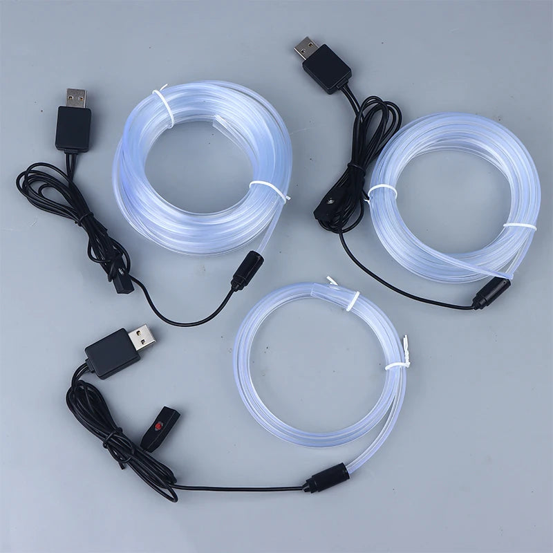RGB Auto Innen LED Licht Streifen Umgebungs Neon Unsichtbare Licht USB Fiber Optic Atmosphäre Lampe Unterstützung Ste...
