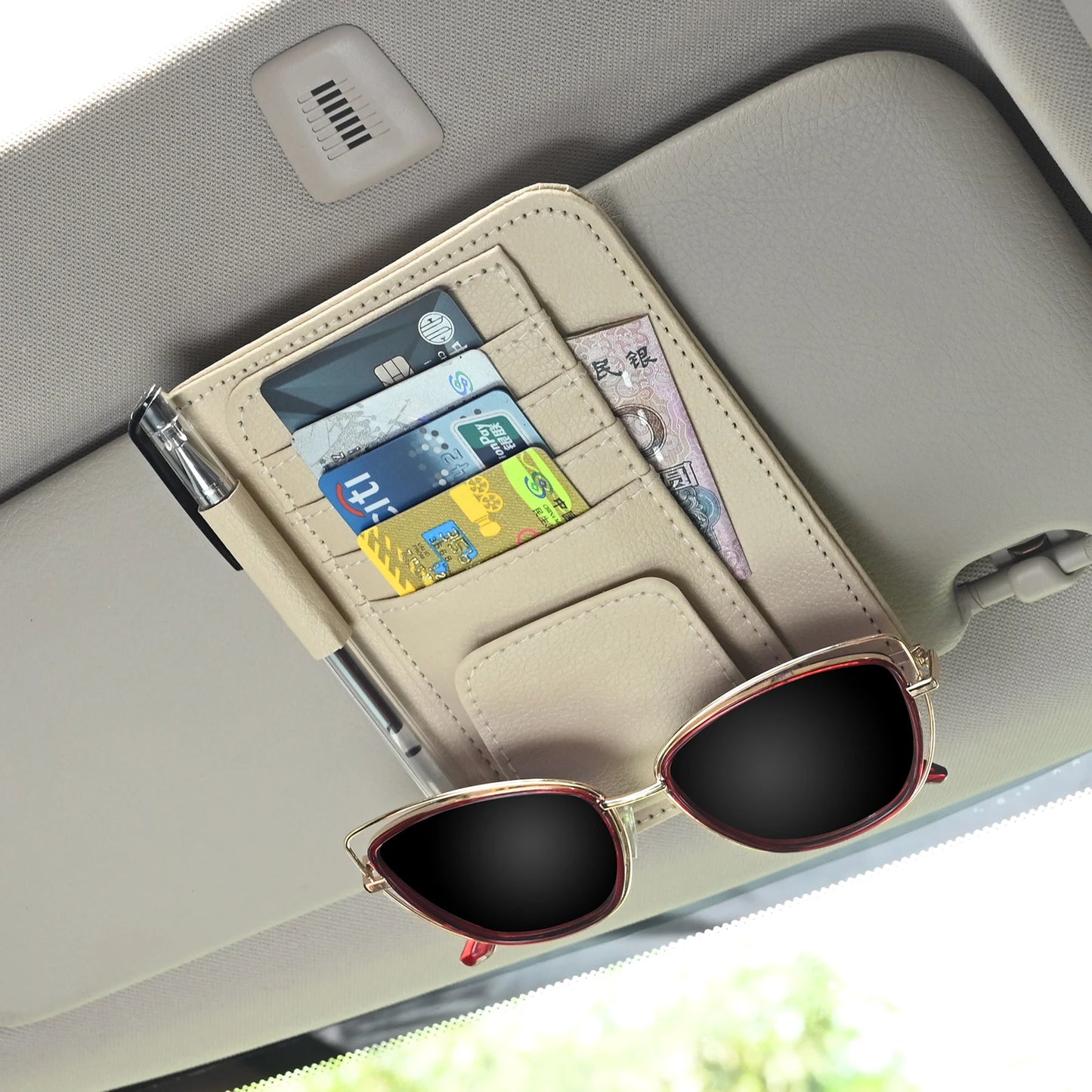 Auto-Sonnenblenden-Organizer mit Taschen – SwissGlanzGarage Ansicht 4