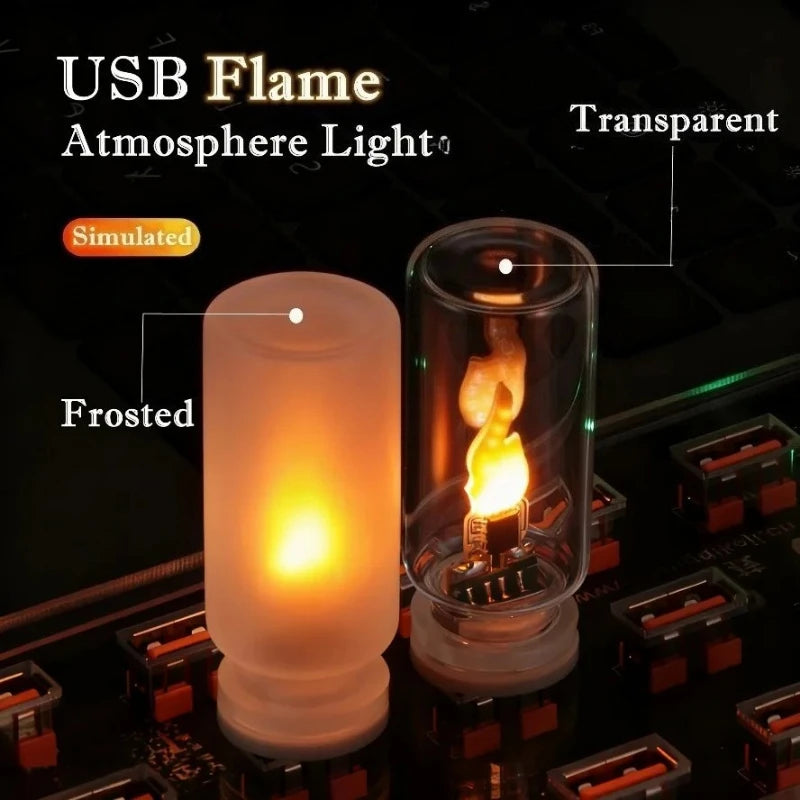 USB LED Flamme Nachtlicht mit Frosted Glas – SwissGlanzGarage Ansicht 3