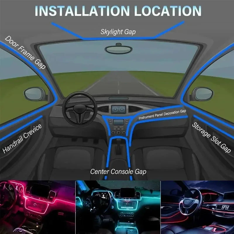 RGB Ambient LED Lichtstreifen 1-5M USB – SwissGlanzGarage Ansicht 3