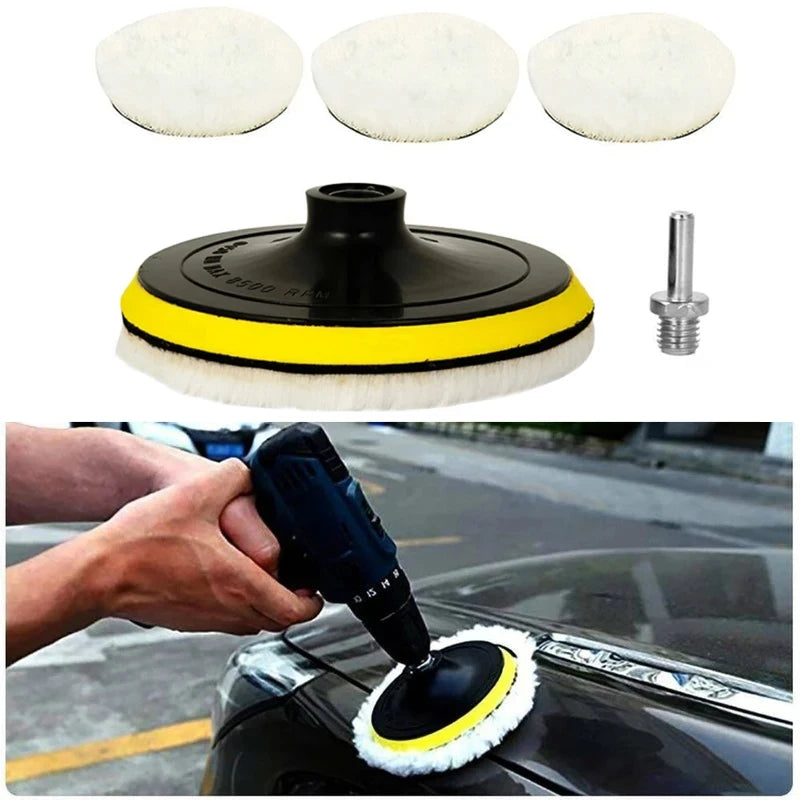 Woll-Polierscheiben-Set 3/4/5 Zoll – Kunstwolle-Pads für Lackpolitur & Wachsen