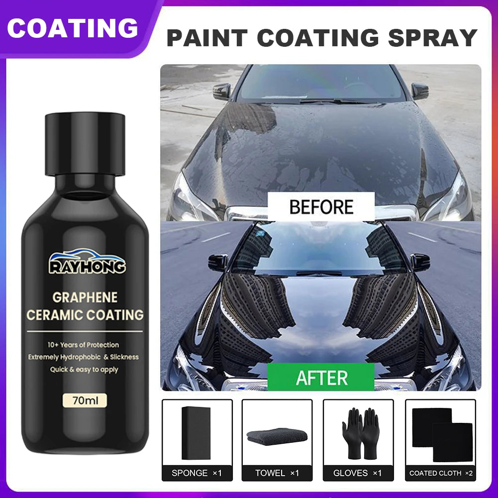 70ml Nano-Keramikbeschichtung Graphen Fortschrittliche Technologie Autopflege Anti-Kratzer UV-Glanz Superhydrophobe P...