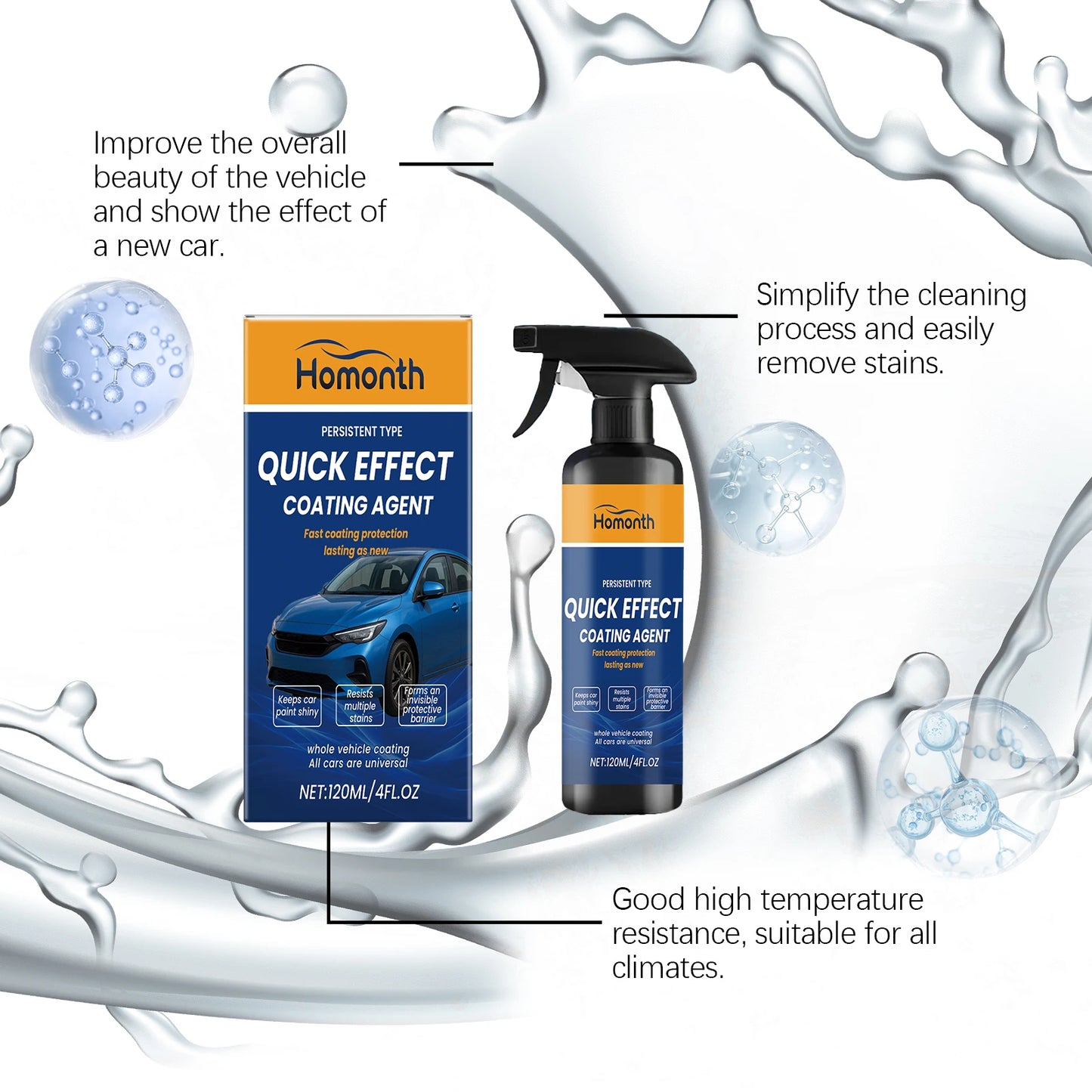 Auto-Keramik-Beschichtungsspray, Nano-Dichtstoff, schnelles Detailer-Spray für die Auto-Detaillierung mit hochglänzen...