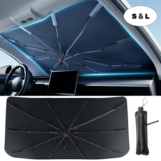 Auto-Windschutzscheiben-Sonnenschutz-Regenschirm, faltbarer Sonnenschutz, F