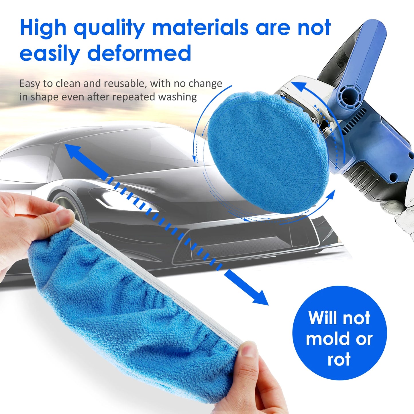 15/10pcs Auto polier puffer pads 5/10-Zoll-Wollpolierpad Motorhaube poliertes Wachs pad zum Polieren und Polieren von...