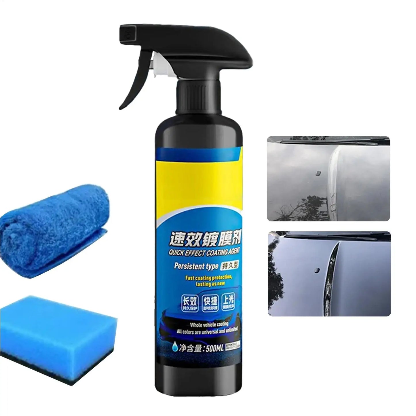 Autobeschichtungsmittel, Politurspray, wasserloses Waschwachs, 500 ml, schnelle