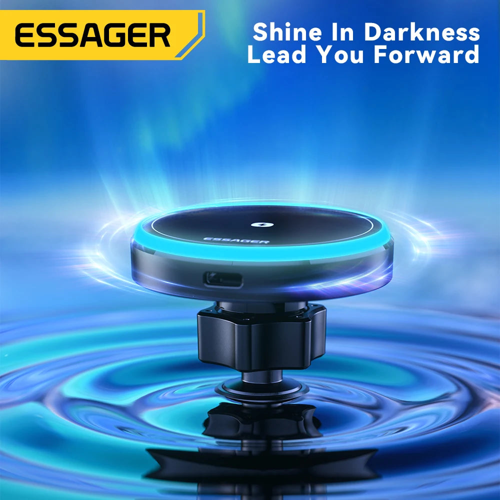 Essager 15 W magnetischer kabelloser Autotelefonhalter, verstellbar, 360 Grad, Autoladegerät für iPhone 15 14 13 Pro,...