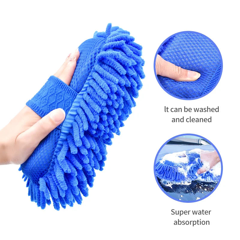 Heißer Verkauf: Auto-Oberflächen-Schaumwäsche – Chenille-Polyester-Mikrofaser-Detailing-Wachsapplikator, dicker Schau...