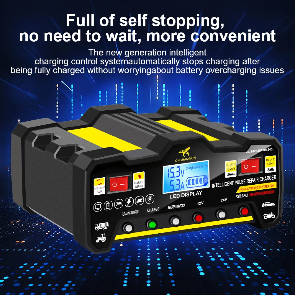 300AH 220W Automatischer Batterieladegerät – SwissGlanzGarage Ansicht 6
