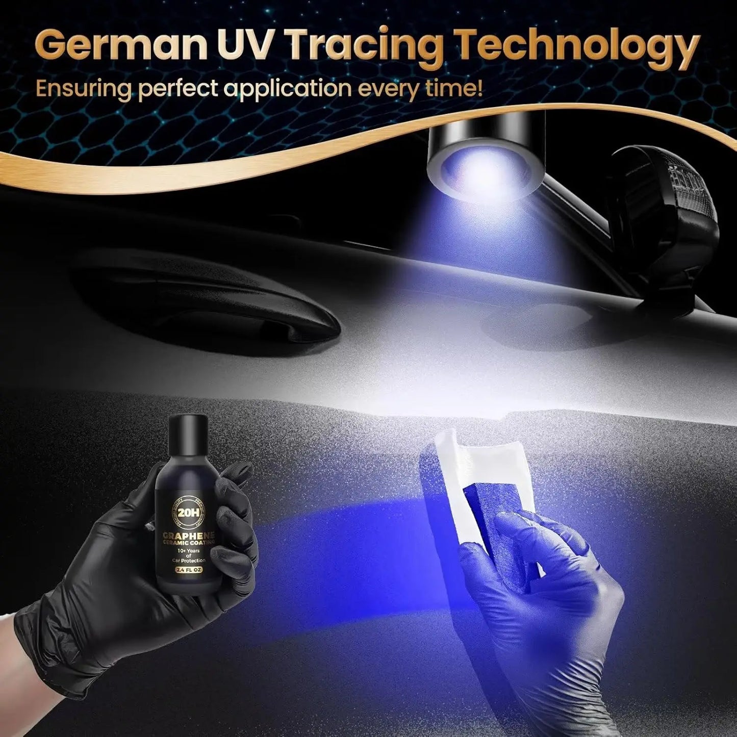 20H fortschrittliche Nano-Graphen-Keramikbeschichtung für Autos, einzigartige UV-Technologie und extrem hydrophobe Au...