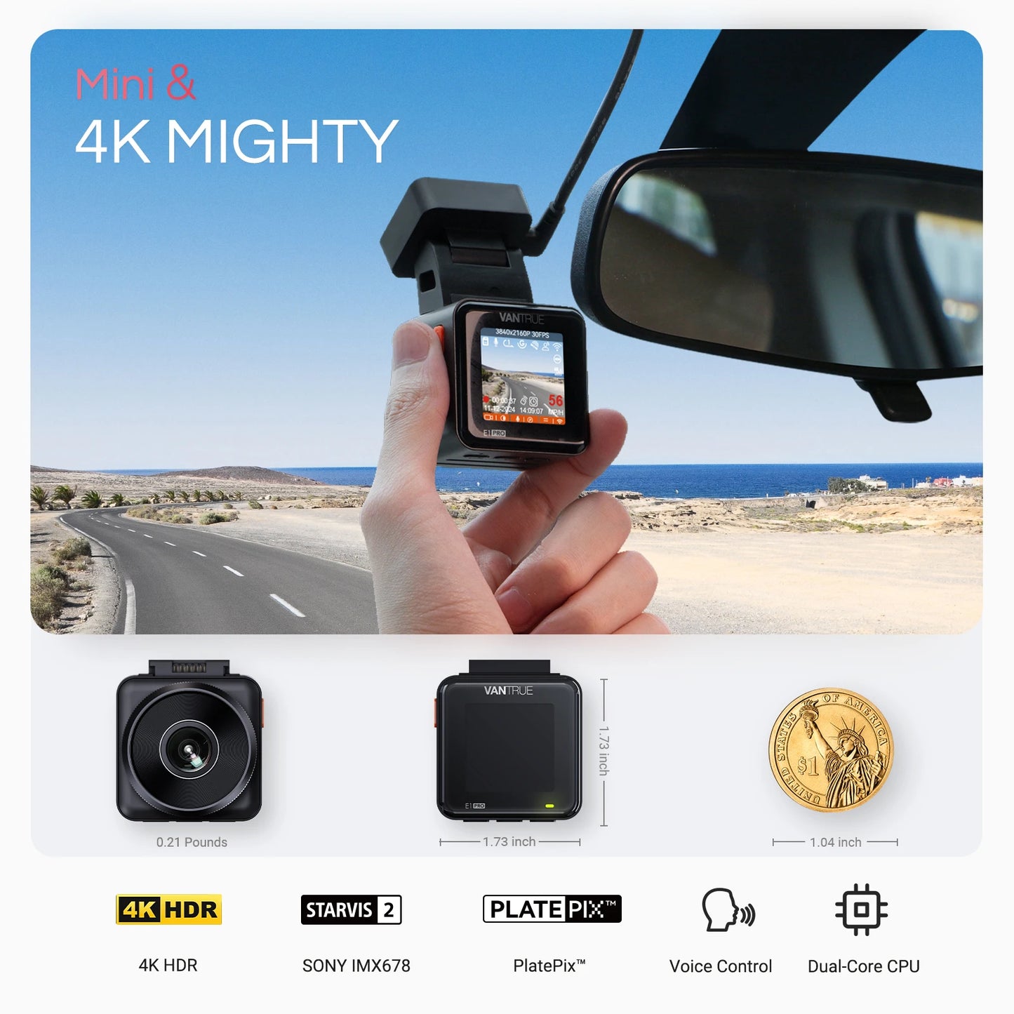 Vantrue E1 Pro 4K Mini DashCam – SwissGlanzGarage Ansicht 2