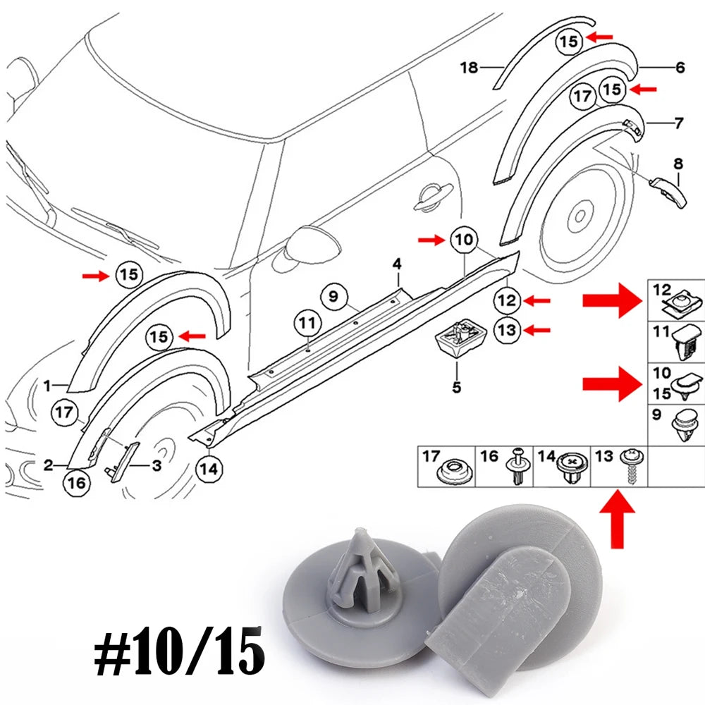 Fahrzeug Radkasten Verkleidung Clips – SwissGlanzGarage Ansicht 3