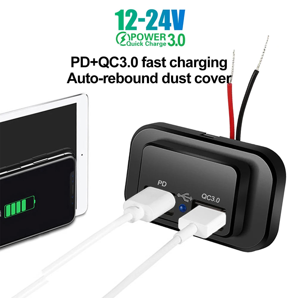 PD QC3.0 Auto Ladegerät 12V/24V – SwissGlanzGarage Ansicht 3