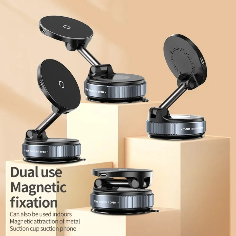 Magnetischer kabelloser Ladegerät-Telefonhalter für das Auto und 360° ° Rotations-Vakuum-Saugnapf-Ständer für iPhone ...