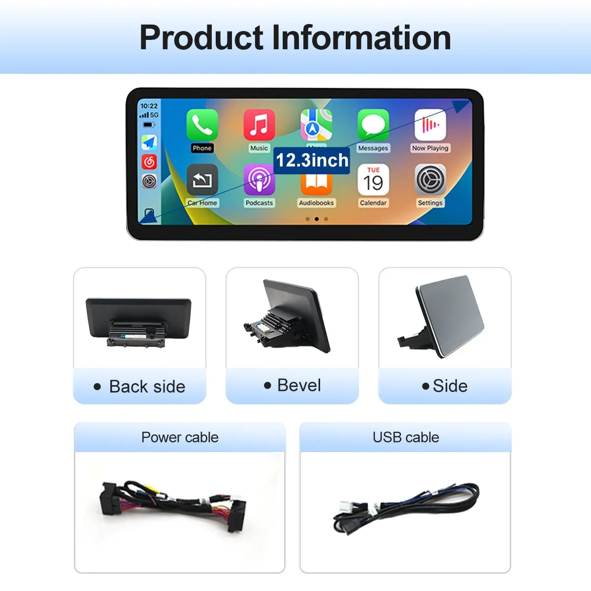12.3" Kabellos CarPlay Android Auto Touchscreen