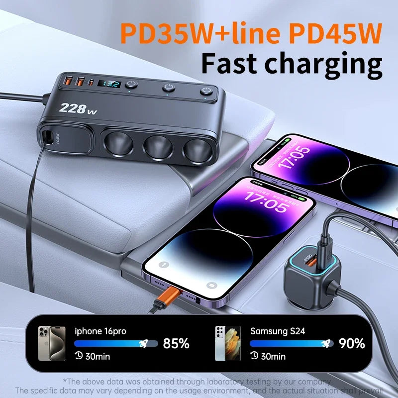 200W Mini Auto Ladegerät USB-C PD Schnelllader 228 W – SwissGlanzGarage Ansicht 2