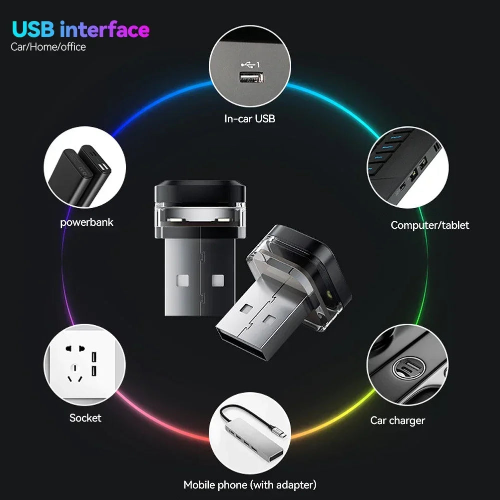 Neue USB Auto Innen Umgebungs Atmosphäre Licht LED Signal Lichter