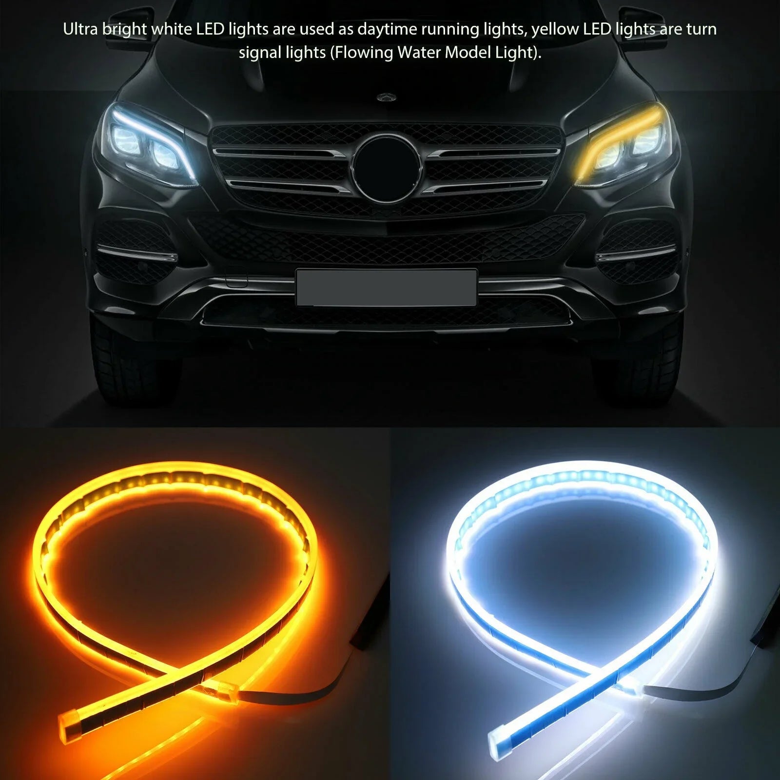 12V LED Leuchtstreifen Tagfahrlicht 2 Stück – SwissGlanzGarage Ansicht 4