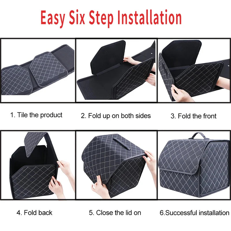 Auto Trunk Organizer Box Große Kapazität Auto Multiuse Werkzeuge Lagerung Tasche Verstauen Aufräumen Leder Falten Für...
