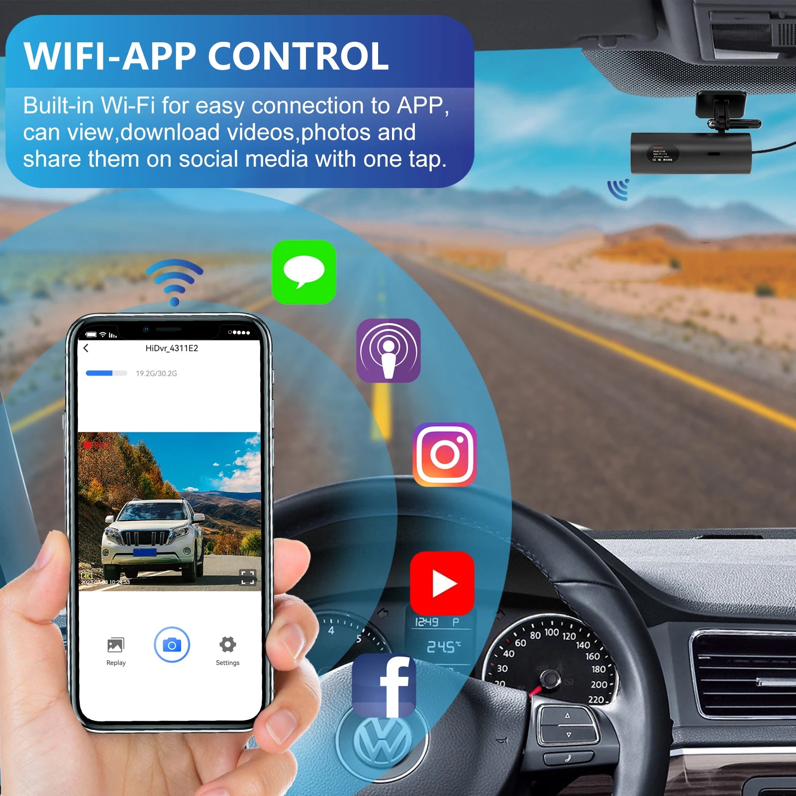 Dashcam 4K WiFi mit 24H Parküberwachung – SwissGlanzGarage Ansicht 6