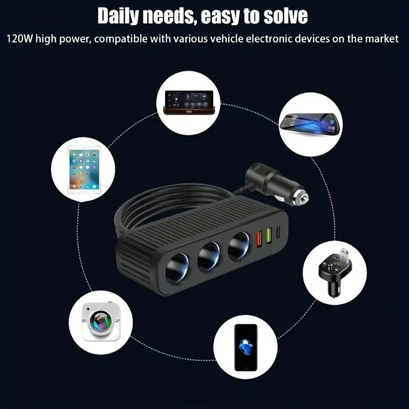 USB-KFZ-Ladegerät 120W, 4-in-1 – SwissGlanzGarage Ansicht 5