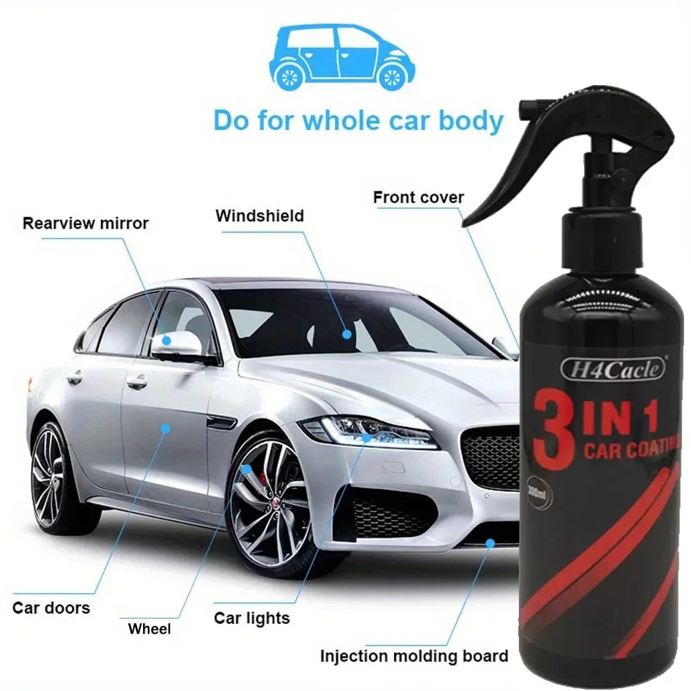 3 in 1 Car Ceramic Liquid Coating Spray Nano Crystal Hydrophobic Layer Polishing Agent High Gloss Paint Protection Wa...