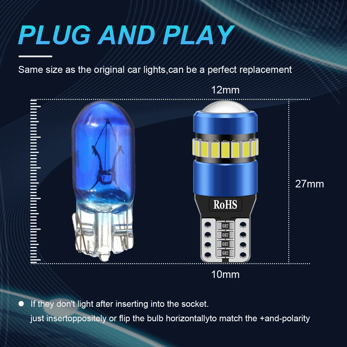 T10 W5W LED Innenraumlampe 750LM 6500K – SwissGlanzGarage Ansicht 2