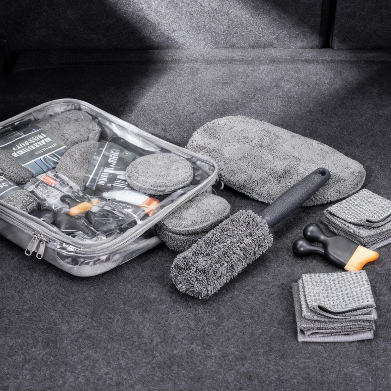 11-teiliges Mikrofaser Autowasch Profi-Set mit Bürsten und Handschuh
