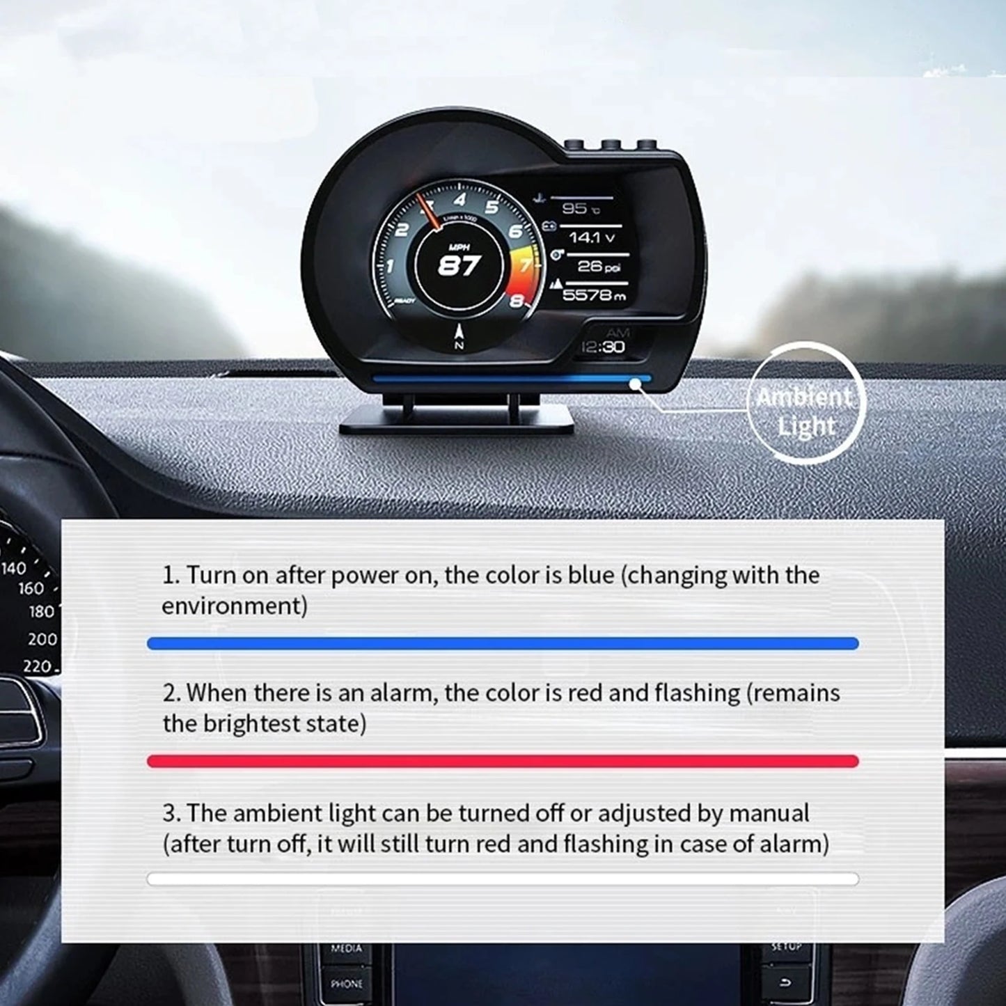 Digital Head-Up Display OBD2+GPS – SwissGlanzGarage Ansicht 6