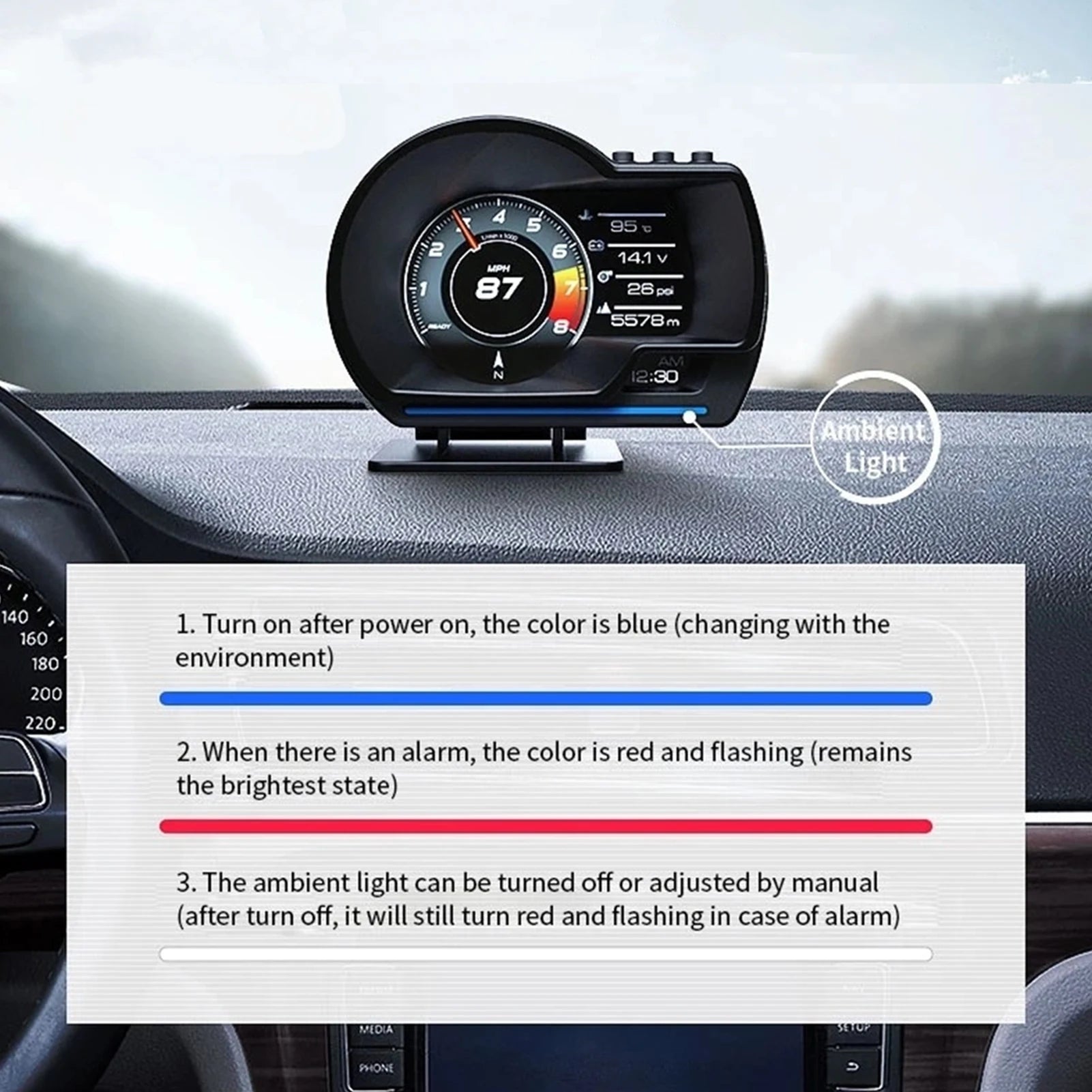 Digital Head-Up Display OBD2+GPS – SwissGlanzGarage Ansicht 6