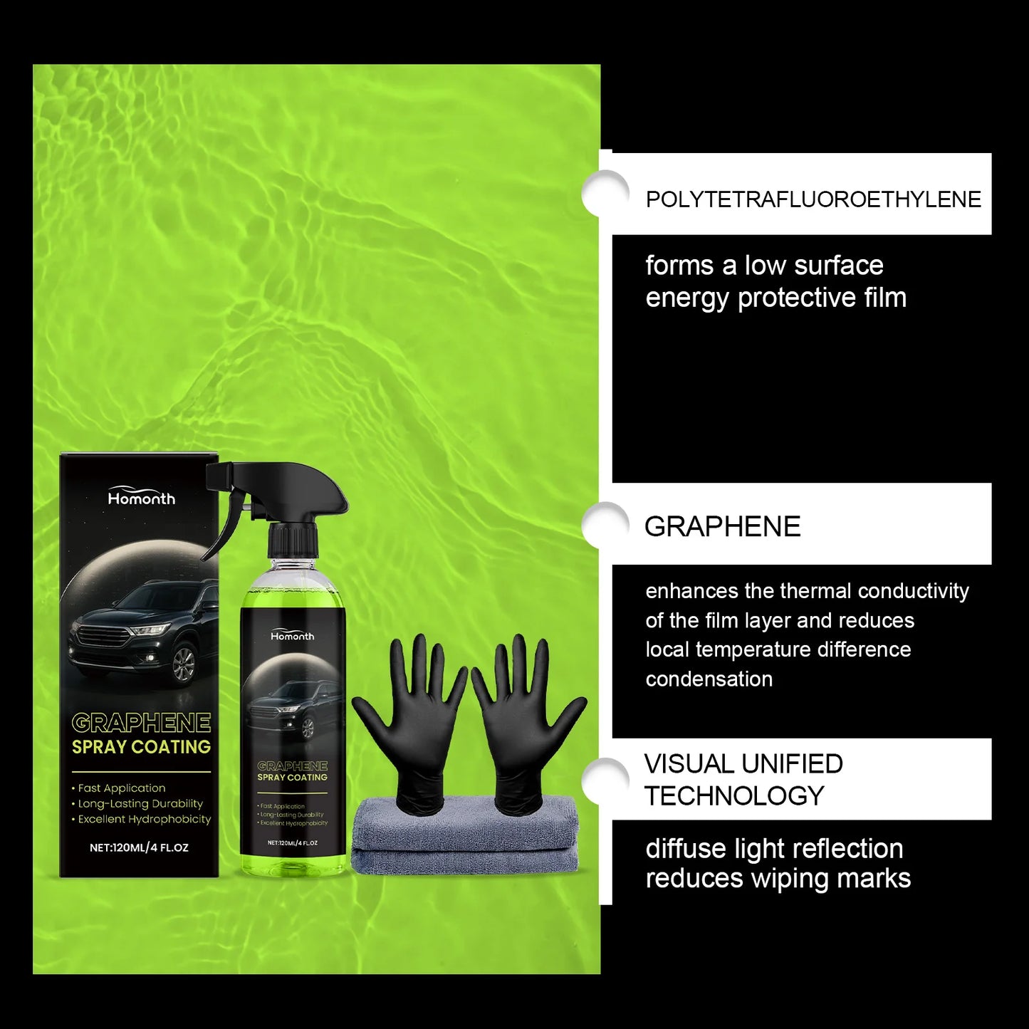 Auto Graphen-Keramik-Nano-Spray Hydrophobe Schicht Poliermittel Antihaft-Reinigungsmittel Lackschutzmittel Auto-Schut...