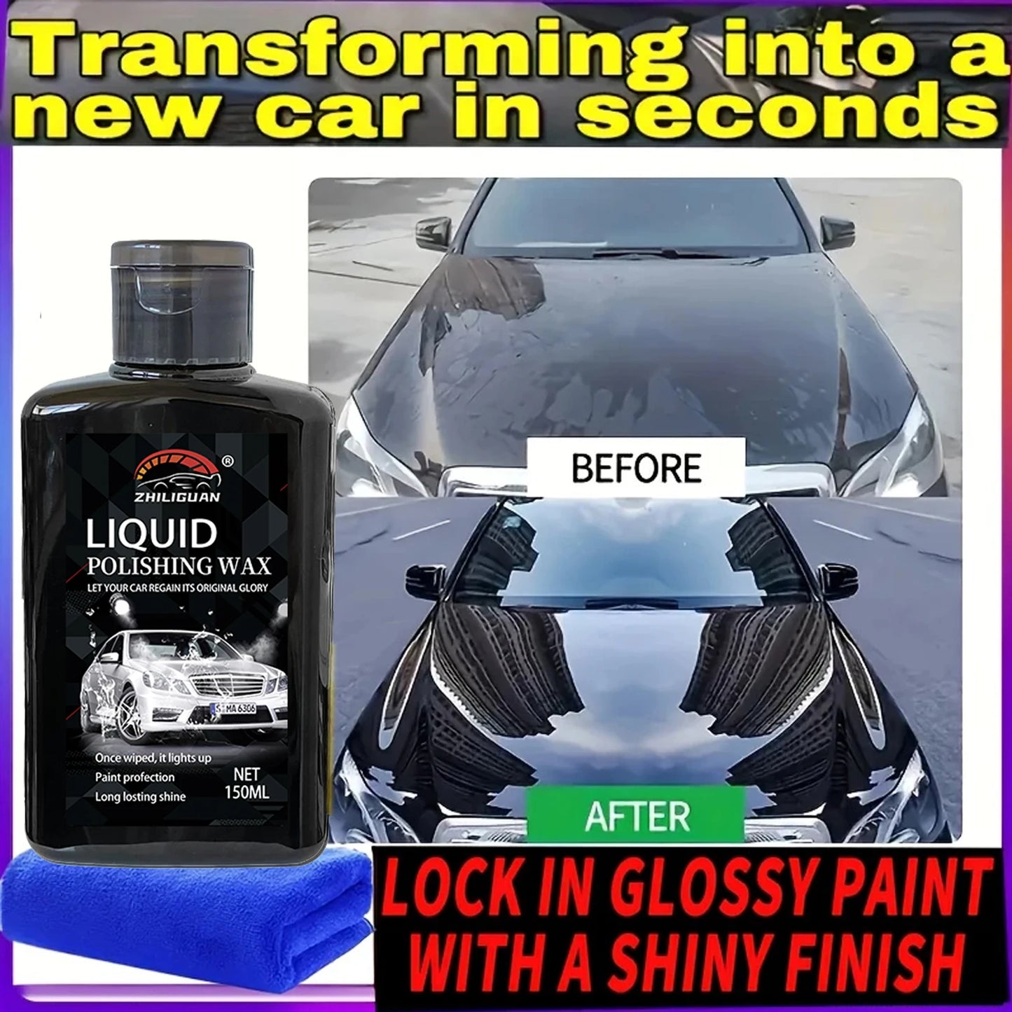 Auto-Nano-Keramik-Beschichtungswachs und Versiegelung – hydrophober Lackschutz,