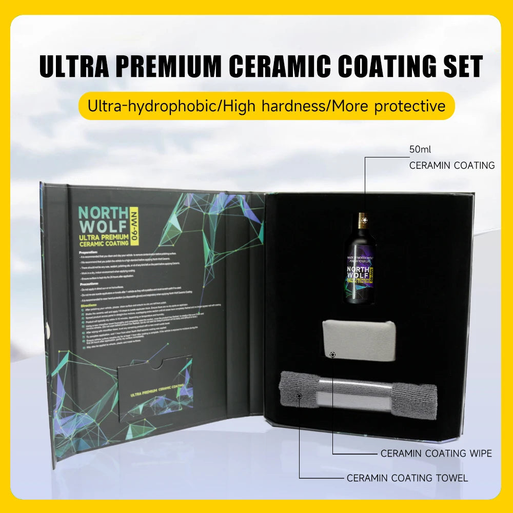 DETAILING 50 ml Graphen-Keramikbeschichtung, hydrophober Lackschutz, Auto-Ultrapremium-Beschichtung, Kratzfestigkeit
