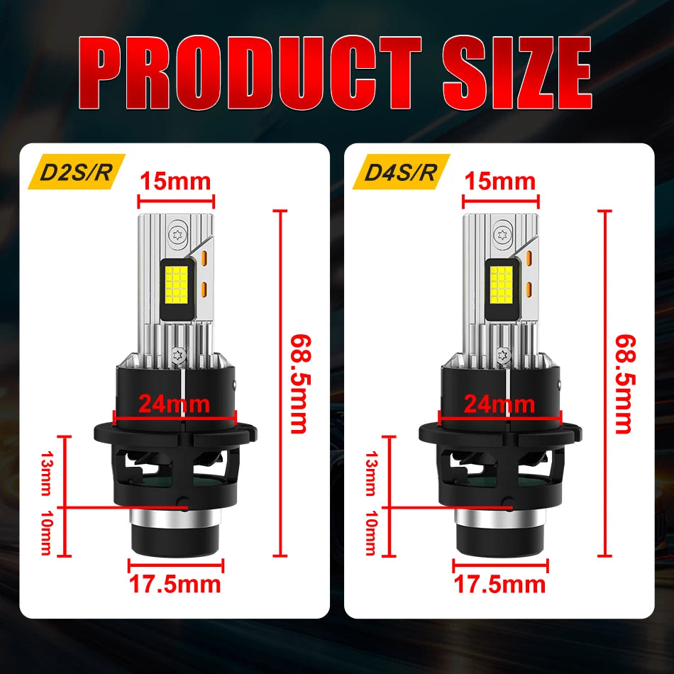 D2S D4S LED Scheinwerfer-Birnen Set – SwissGlanzGarage Ansicht 6