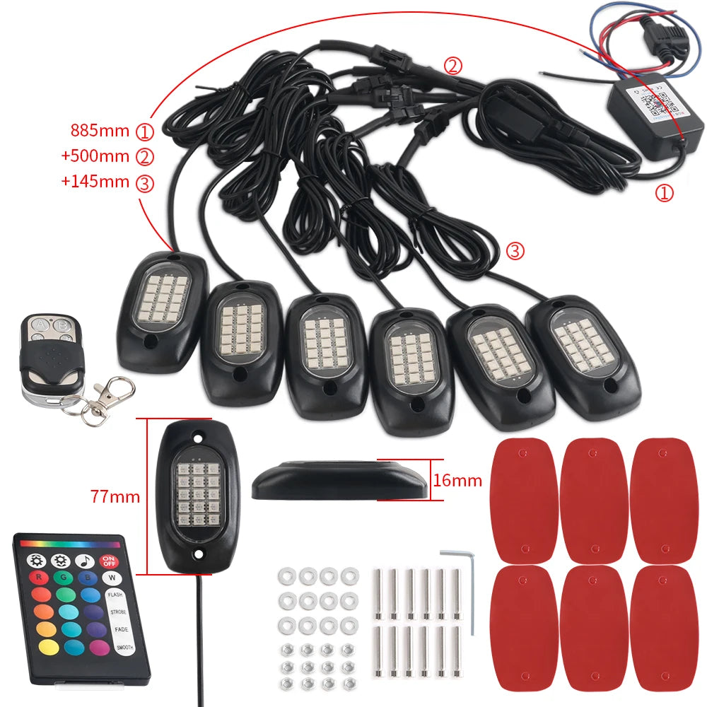 RGB Auto Underglow Licht LED Rock Licht Multicolor Neon Bluetooth Mit