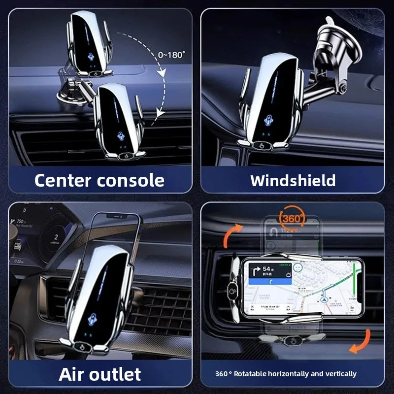 Kabelloses Ladegerät für Auto, Handyhalterung, Unterstützung für mobile Autohalterung, elektrische Induktions-Auto-Kl...