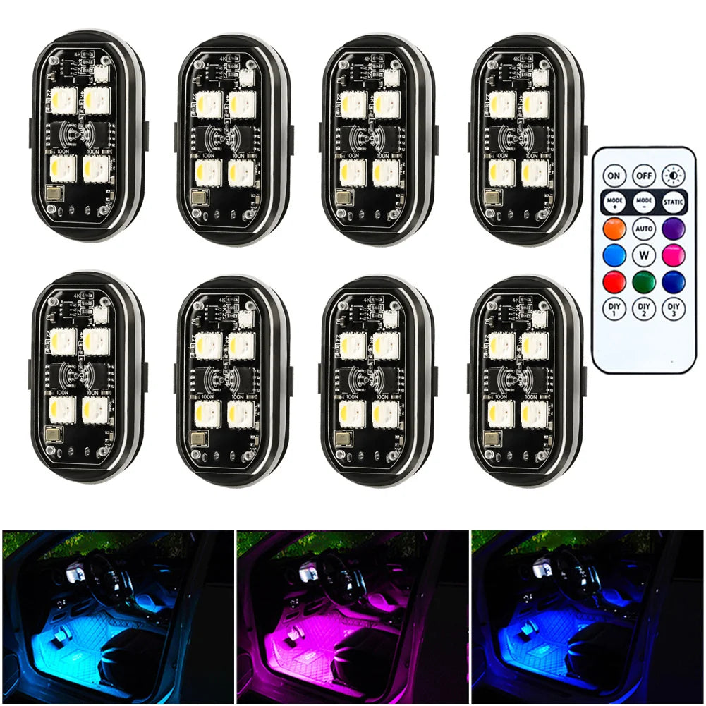 Kabellose LED Stroboskop-Beleuchtung 8 Farben – SwissGlanzGarage Ansicht 4