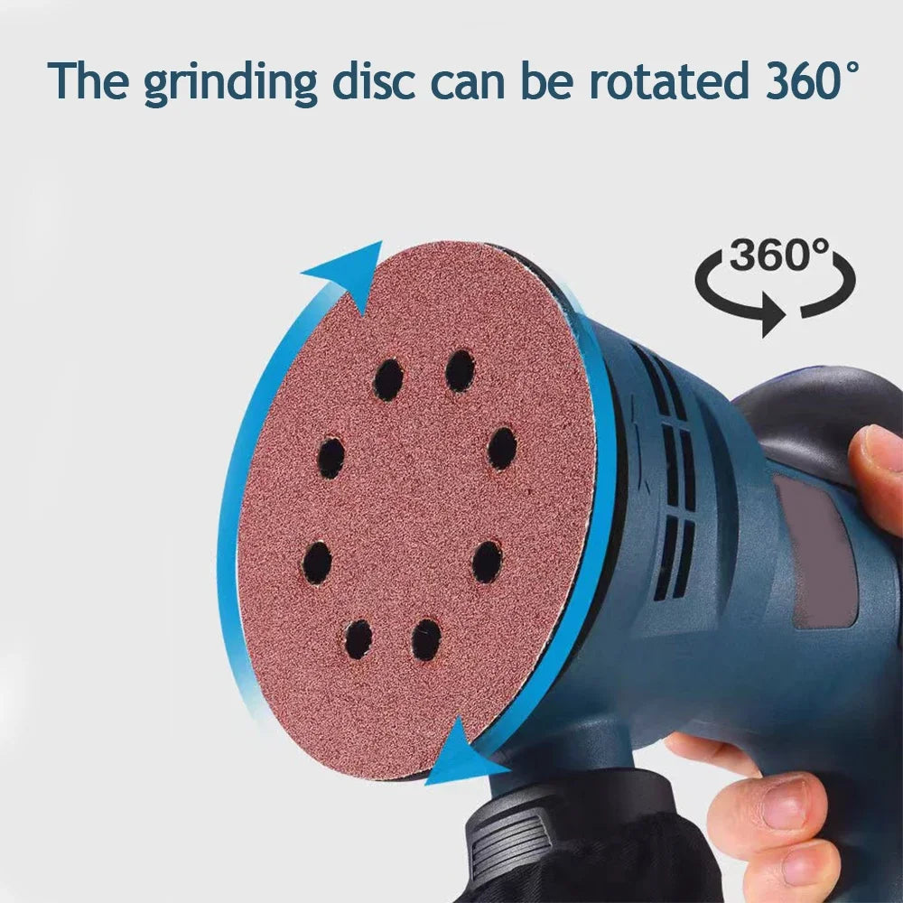 300W Leistungsstarker Elektrischer Exzenterschleifer 125mm 5 Zoll 6-Gang-Einstellung Holzschleifer Poliermaschine Tra...