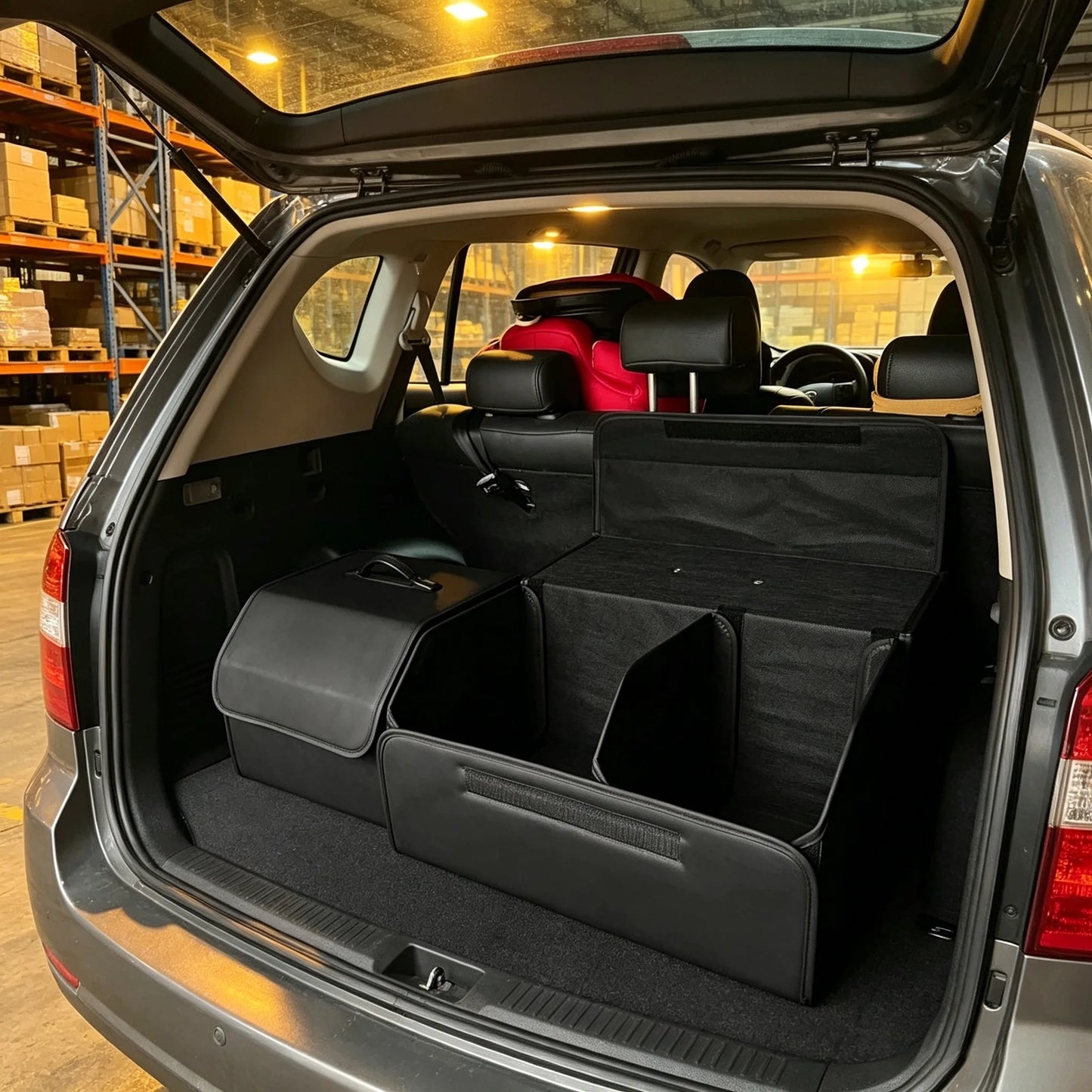 Lagerung Box PU Leder Mehrzweck Faltbare Auto Stamm Lagerung Organizer Auto Stamm Organizer Verstauen Aufräumen Auto ...