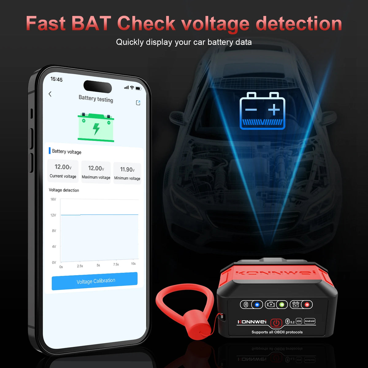 KONNWEI KW906 OBD2 Scanner Bluetooth 5.0 – SwissGlanzGarage Ansicht 5