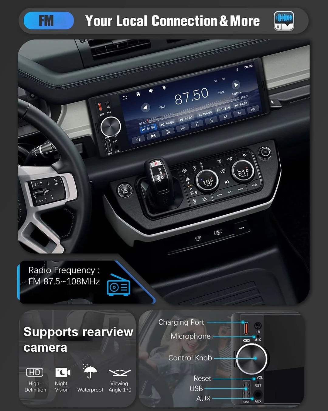 1Din CarPlay Android AUTO HD Autoradio 6.86 Zoll – SwissGlanzGarage Ansicht 4