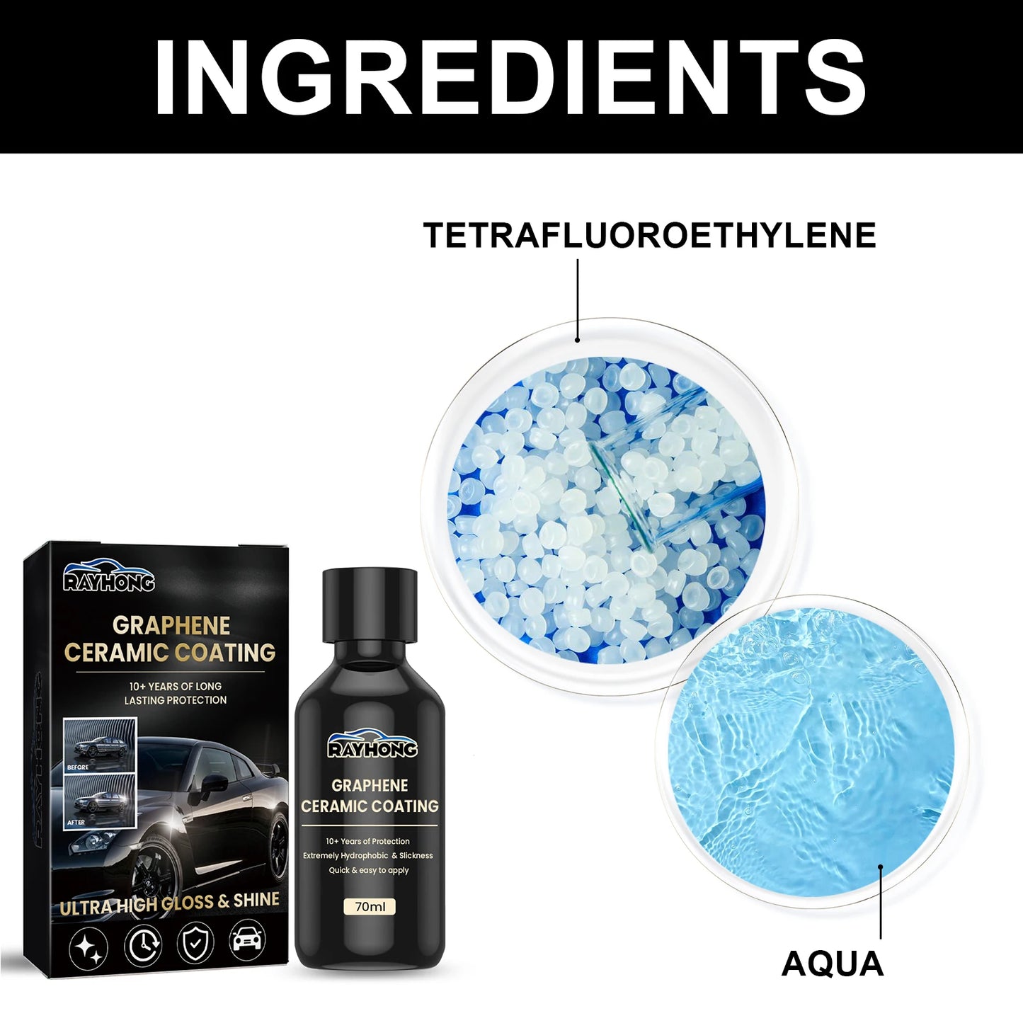 Pro Kit mit Graphen-Keramikbeschichtung, 70 ml, hydrophobe Nano-Beschichtung, Autolack-Dichtmittel, Glanzschutz, krat...