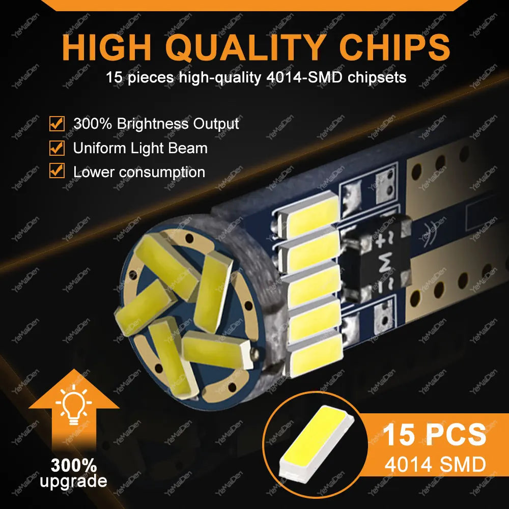 T10 W5W LED CANBUS Birne 6500K Weiss – SwissGlanzGarage Ansicht 3