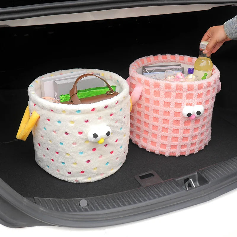Auto Mülleimer Nette Auge Weiche Plüsch Auto Stamm Müll Organizer