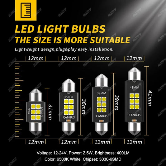 600LM C10W C5W LED Birne 36mm CANBUS – SwissGlanzGarage Ansicht 2