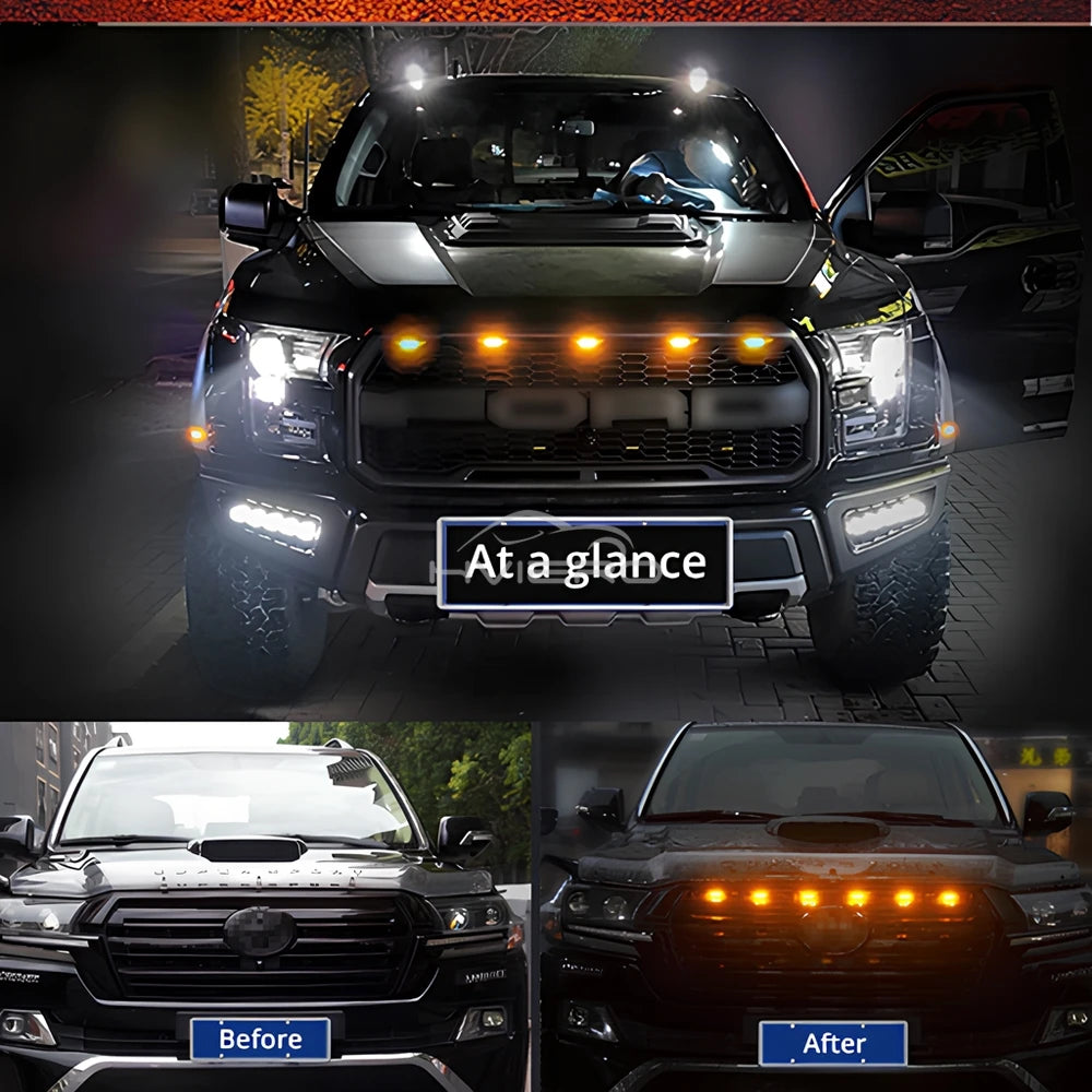 4X Auto-Grillbeleuchtung Gelb LED – SwissGlanzGarage Ansicht 4