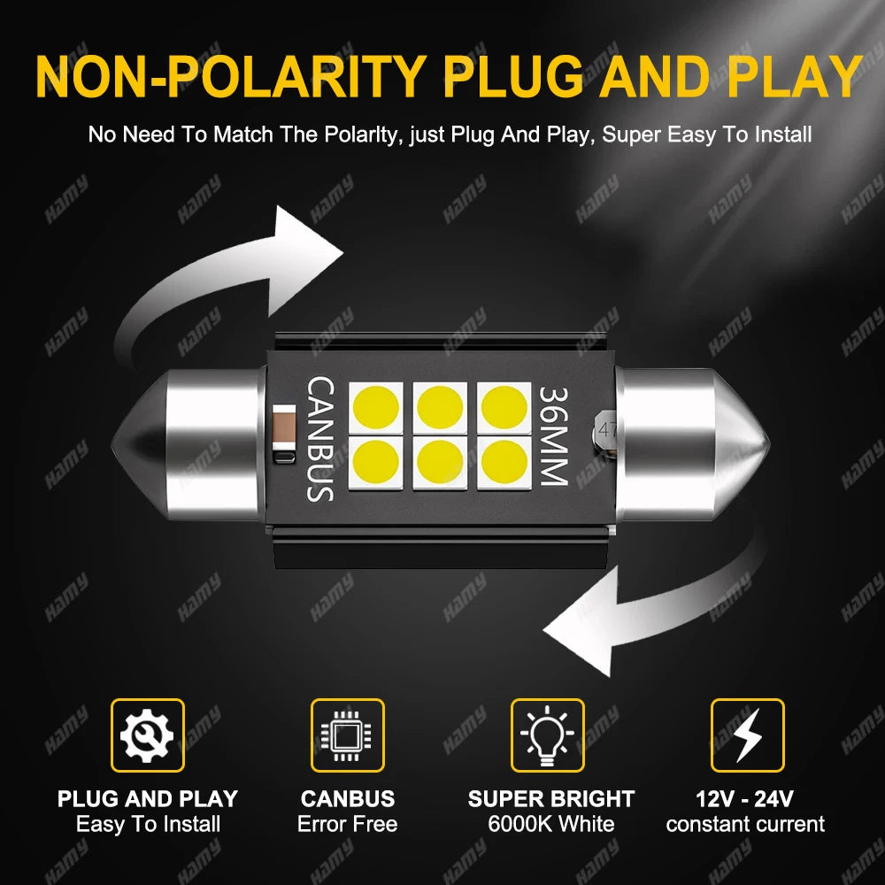 600LM C10W C5W LED Birne 36mm CANBUS – SwissGlanzGarage Ansicht 4