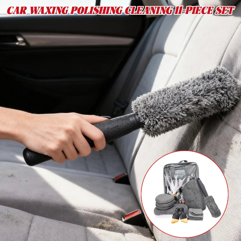 11-teiliges Mikrofaser Autowasch Profi-Set mit Bürsten und Handschuh